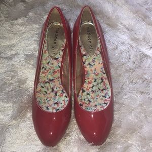 NWOT Steve Madden Red Patent Leather Pumps